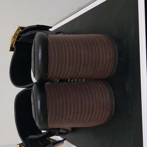 WHITE HOUSE BLACK MARKET BAMBOO BLACK SLIDE SANDAL SANDALS 6.5 W/ BOX - Picture 9 of 10